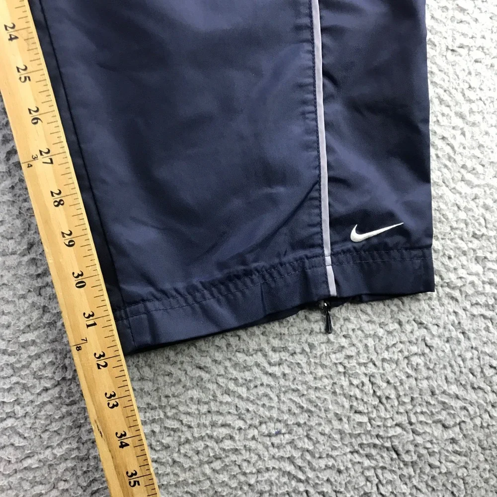 Vintage Nike Pants Mens Large Blue Baggy Cargo Nylon Zip Ankle Y2K Swoosh Nylon